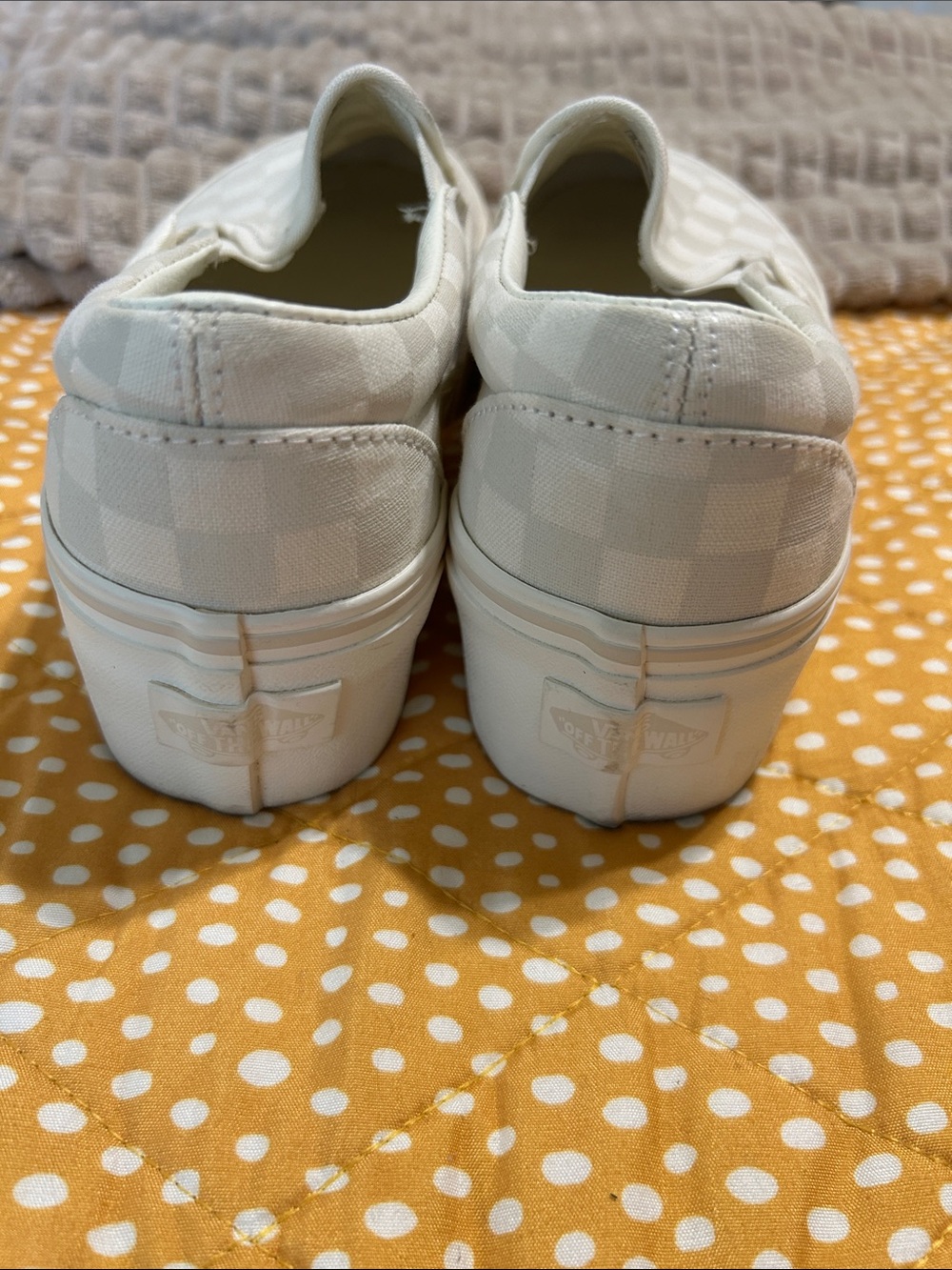 Vans Slip-On Checkerboard Loafers — Off-White platform - Picture 4 of 5